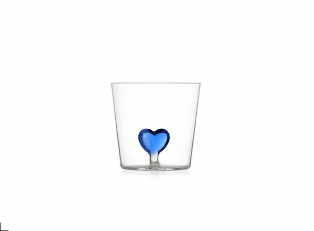 CUORE blue heart glass
