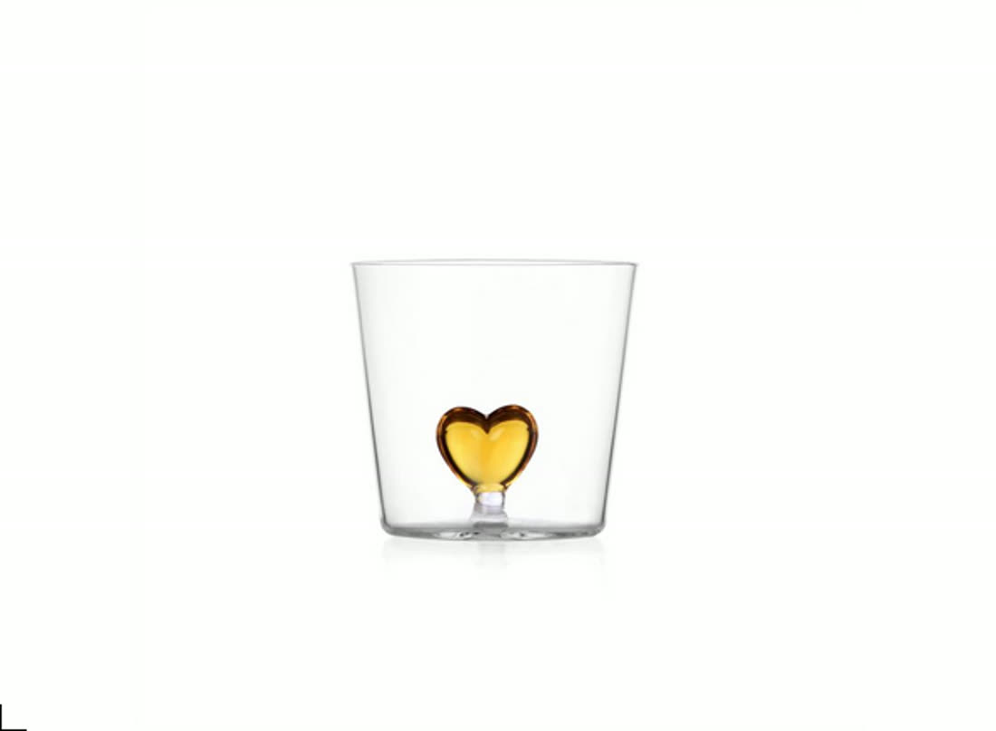 CUORE yellow heart glass