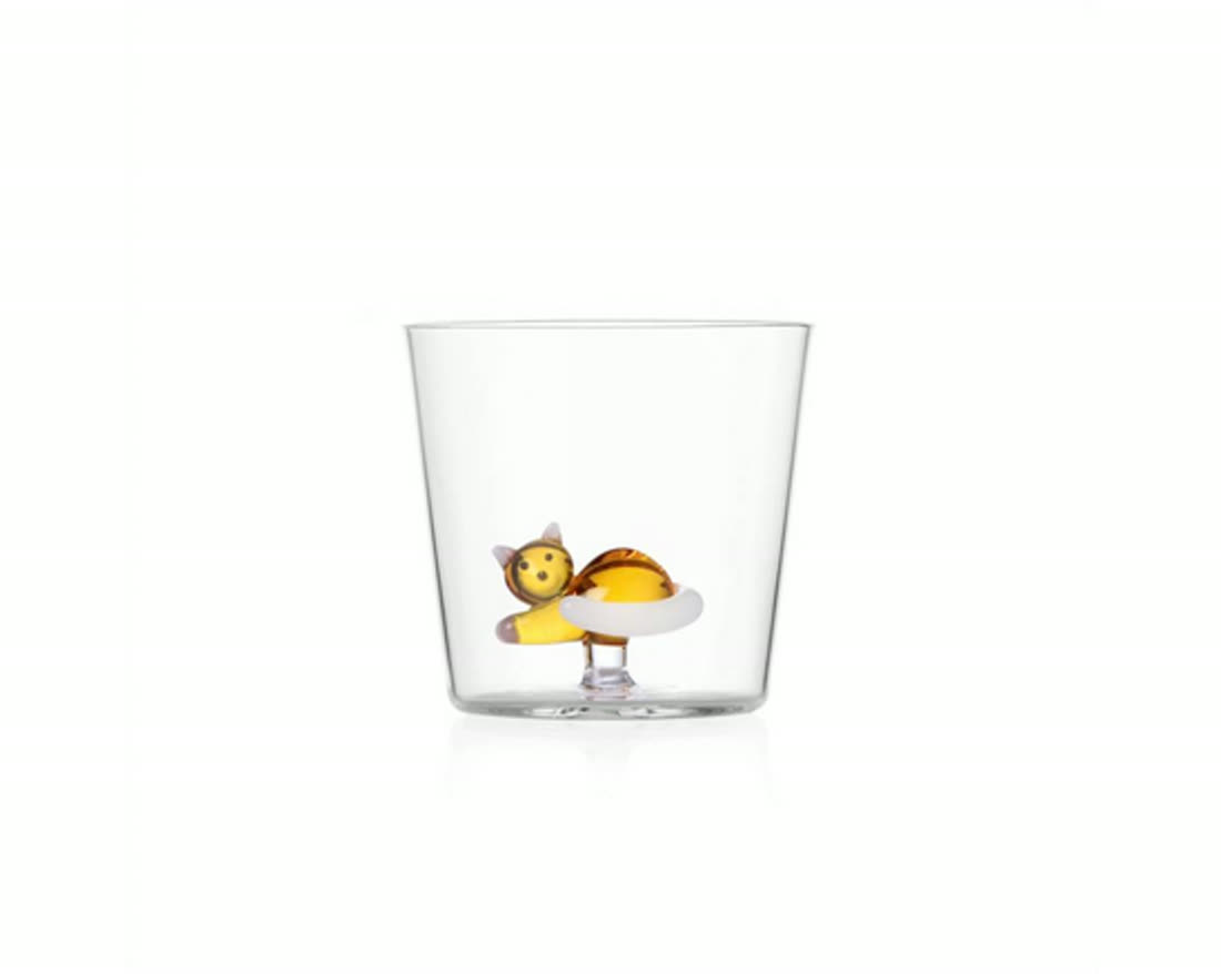 TABBY CAT Tumbler Lying Cat w / white tail